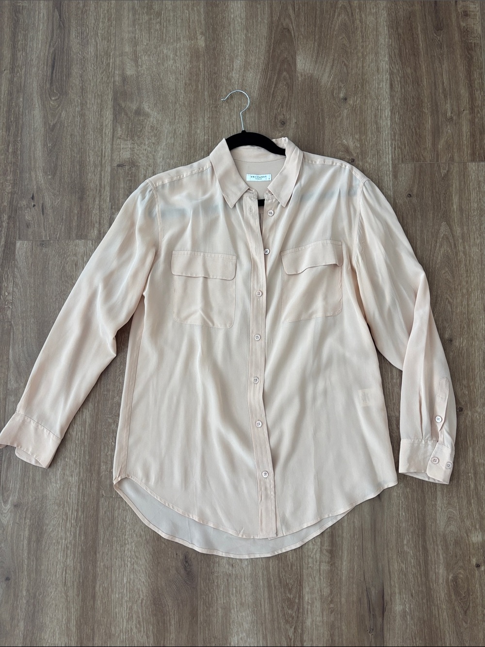 100% Silk Button-Up Shirt - Light Blush by Equipment femme